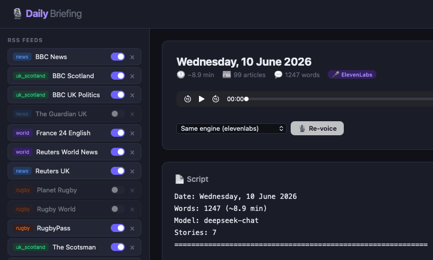 screenshot of app